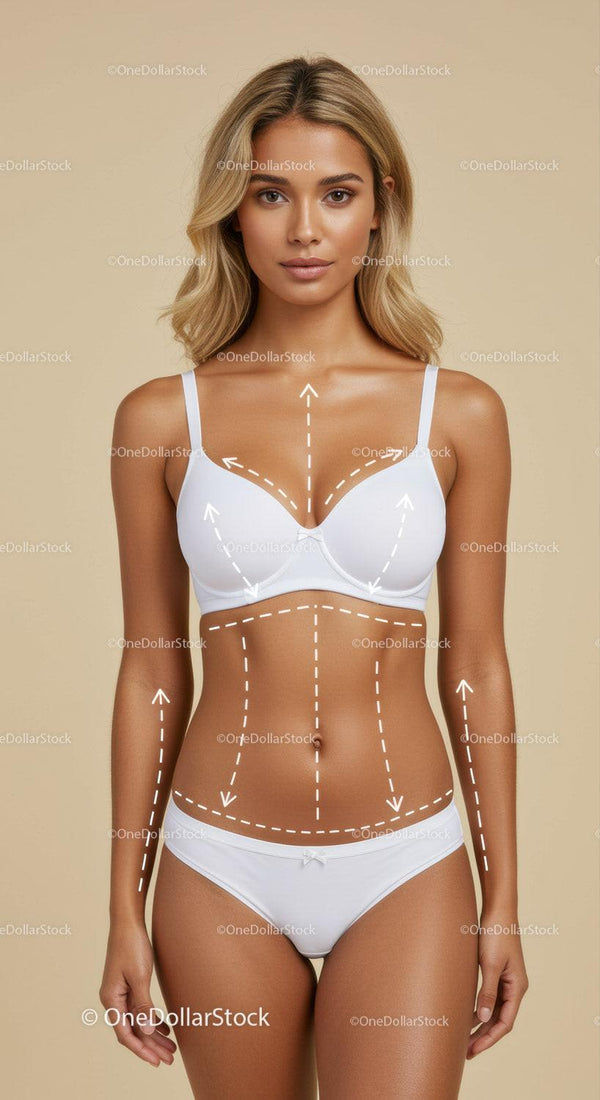 Beautiful Young Woman in White Lingerie with Elegant Style