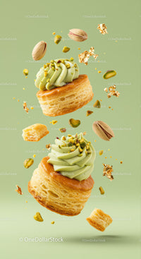 Puffy Pastries with Pistachio Cream and Nuts