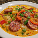 Hearty Sausage and Vegetable Soup with Potatoes and Carrots