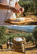 Fresh handmade cheese crafted in sunlit olive grove