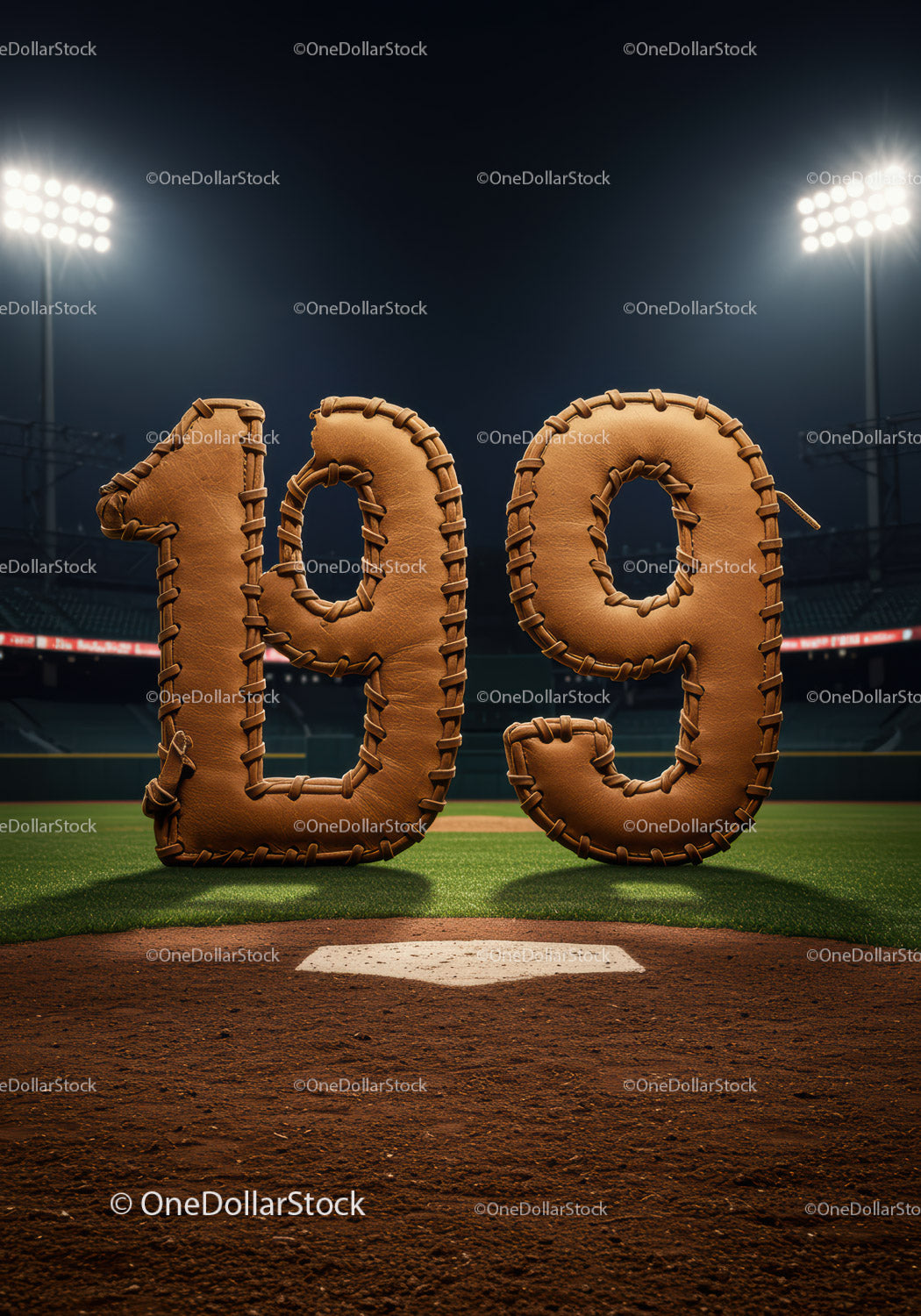 Numer 199 inspirowany baseballem na boisku stadionowym