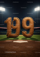 Baseball Inspired Number 199 on Stadium Field