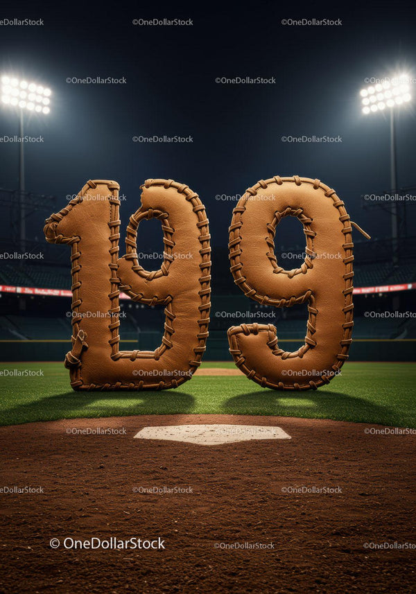 Baseball Inspired Number 199 on Stadium Field