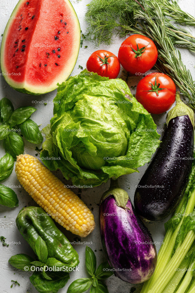 Fresh Organic Vegetables and Fruits Assortment for Healthy Eating