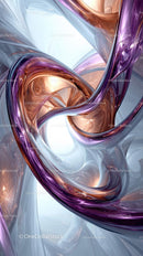 Abstract Flowing Curves with Vibrant Metallic Colors for Modern Design