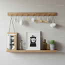 Modern Minimalist Wall Shelf Decor with Animal Art and Houseplants