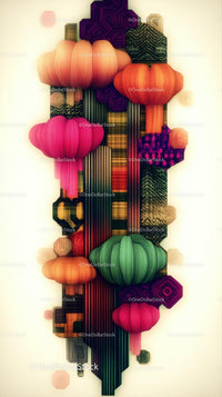 Colorful Paper Lanterns Garden Decor Vibrant Hanging Lights