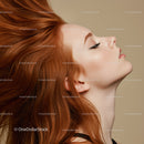 Profile of a Young Woman with Flowing Red Hair