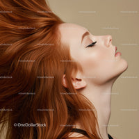 Profile of a Young Woman with Flowing Red Hair