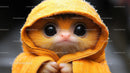 Cute Baby Slow Loris in Orange Hoodie with Big Eyes
