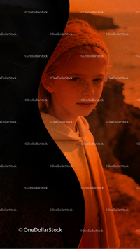 photo editing preview with Orange Bands Photo Overlays