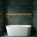 Luxurious Green Marble Bathroom with Modern Freestanding Tub