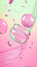 Colorful Bubble Splash of Pink and Green Soda in Motion