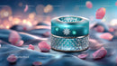 Glass Container with Floating Rose Petals in Tranquil Setting