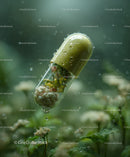 Close-up of Marine Microorganisms in a Transparent Underwater Capsule