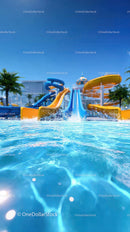 Colorful Water Slides at a Modern Water Park