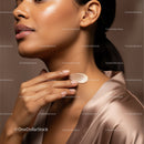Elegant Woman Applying Moisturizer on Neck with Soft Skin