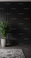 Elegant Indoor Plant Next to Black Wall Panels for Modern Interior