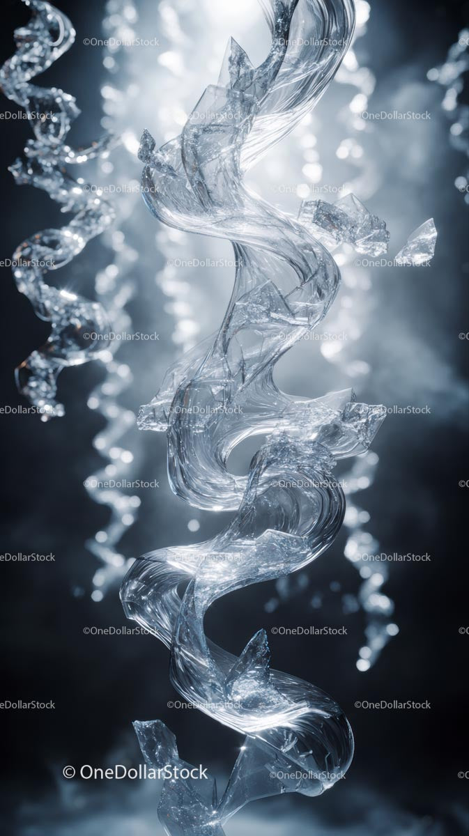 Elegant Ice Sculpture with Twisting Transparent Design