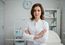 Female Medical Professional in Clinical Setting with Medical Equipment