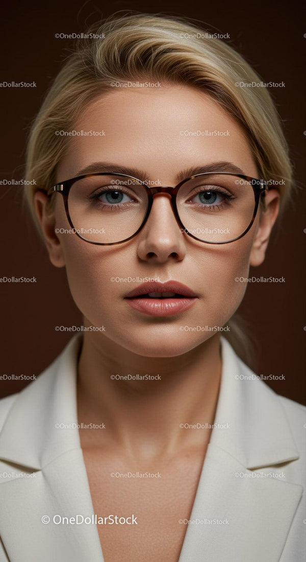Zbliżenie na portret stylowej kobiety w okularach