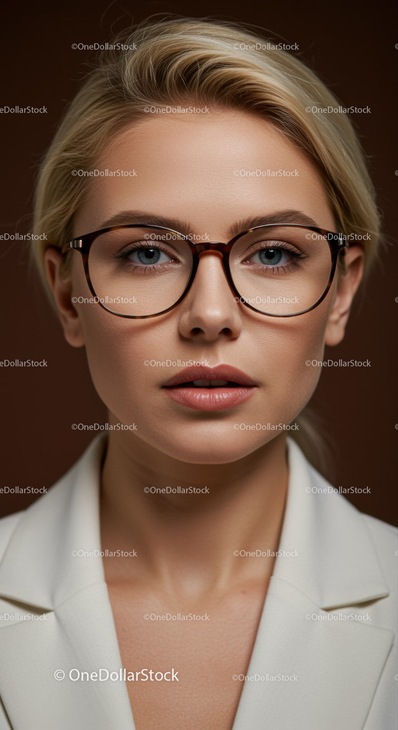 Portret stylowej kobiety w okularach