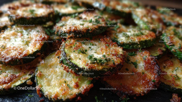 Crispy Baked Zucchini Slices with Cheese and Herbs