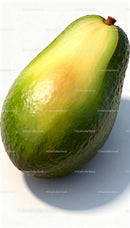 Fresh ripe avocado with smooth green skin closeup