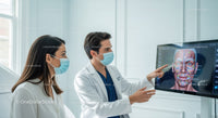 Medical Professionals Analyzing Brain and Nervous System Diagram
