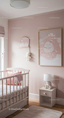 Cute Baby Nursery with Pink Decor and Cozy Furniture