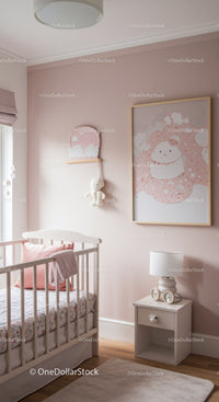 Cute Baby Nursery with Pink Decor and Cozy Furniture