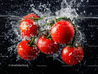 Cherry Tomatoes Water Splash OneDollarStock
