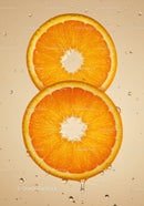 Fresh Orange Slices with Juicy Water Drops