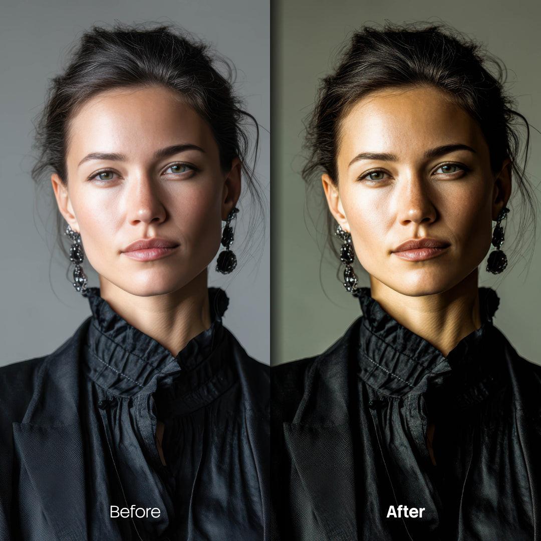 Cinematic Portrait XMP presets color grading preview