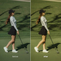 Before and after Golf LUT Pack effect