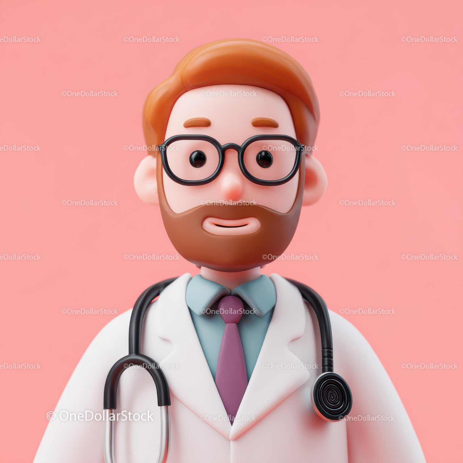 Friendly Doctor Figurine with Stethoscope for Healthcare Professionals