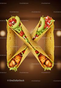 Two Chicken Tacos with Fresh Avocado and Salsa