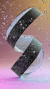 Elegant Diamond Glitter Glass Ring Cymbal with Confetti for Celebration