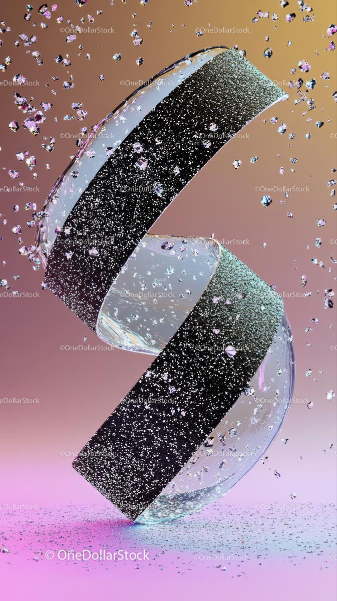 Elegant Diamond Glitter Glass Ring Cymbal with Confetti for Celebration