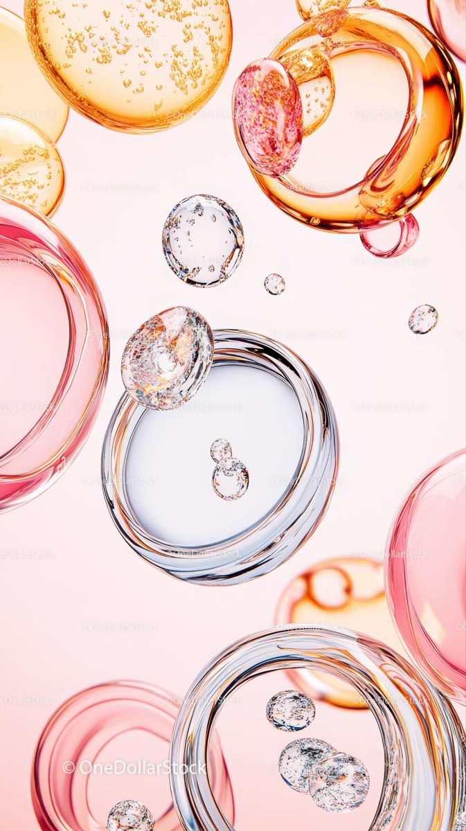 Colorful Bubble Art with Glass Spheres and Liquid Swirls