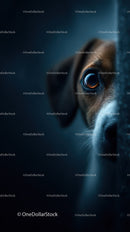 Close-Up of a Dog's Eye with Detailed Fur and Expressive Gaze