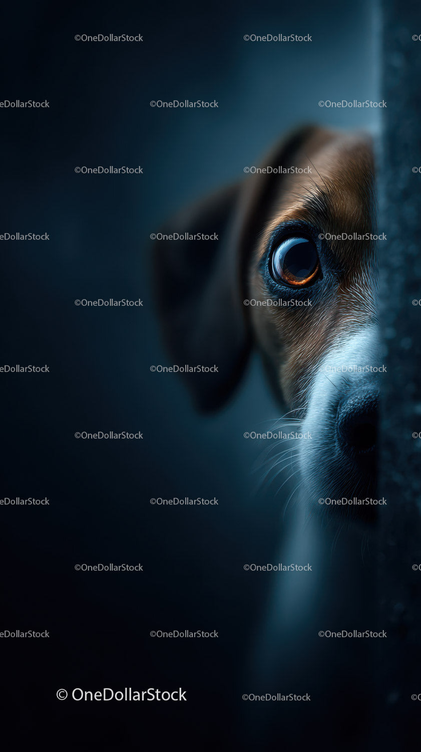 Close-Up of a Dog's Eye with Detailed Fur and Expressive Gaze