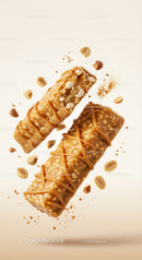 Caramel Drizzled Crunchy Peanut Snack Bars with Nuts
