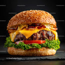 Juicy Cheeseburger with Bacon Lettuce Tomato and Cheddar