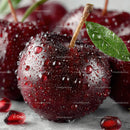 Fresh Ripe Cherries with Water Droplets Macro Close-Up
