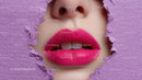 Captivating Female Portrait with Vibrant Pink Lipstick