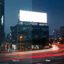 Before and after Neon Night City Lightroom preset edit
