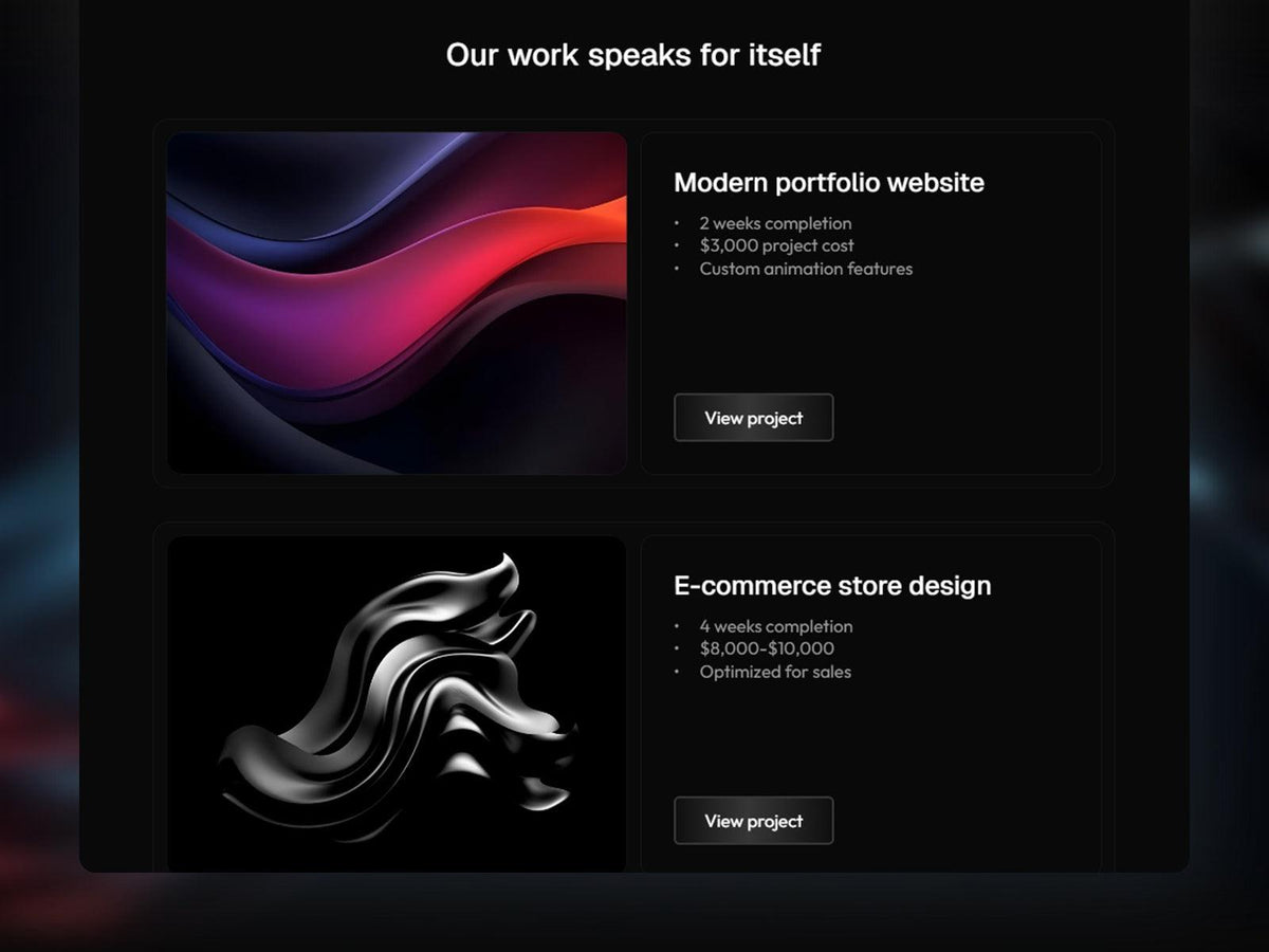 Webnify Framer template website sections preview