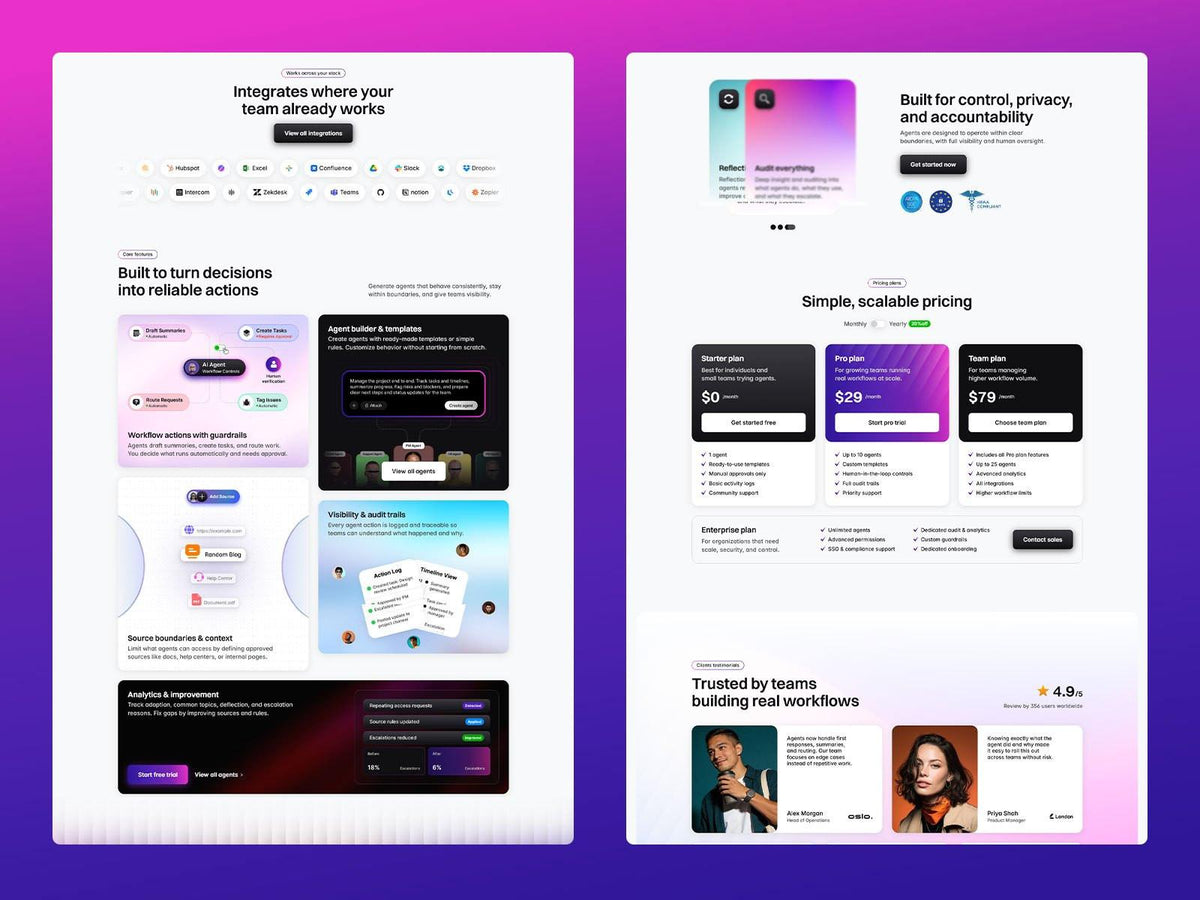 Agentra Framer template responsive layout preview