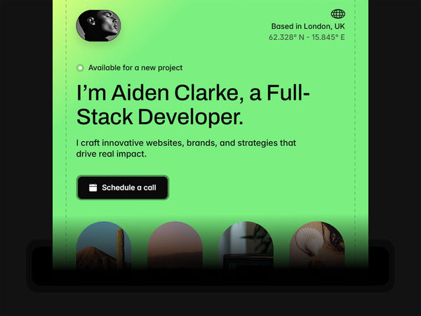 Aiden — Personal Portfolio Framer Template